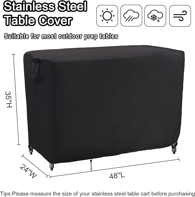 Kingling Outdoor Table Cover 48 Inch, Waterproof Stainless Steel Table Cover - Image 2