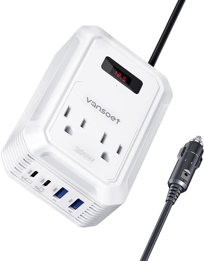 200W Car Power Inverter DC 12V to 110V AC Inverter by vansoet