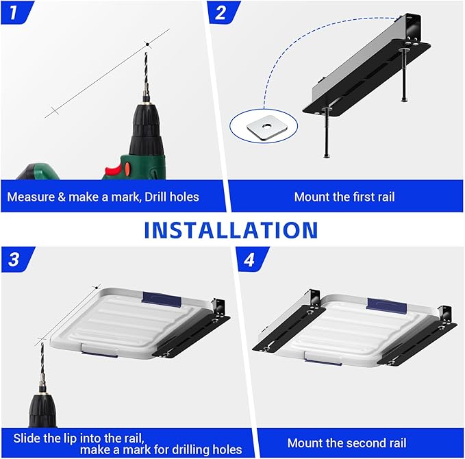 5 Pack Overhead Storage Bin Rack, Ceiling Racks - Image 5