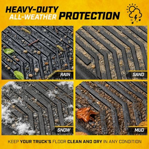 CAT® JustFit™ 3D Custom Fit Rear Floor Mat for Ford F-250 F-350 Super Duty Crew Cab 2017-2026, Heavy Duty Rubber Floor Liner Laser Measured, Ford Super Duty Accessories