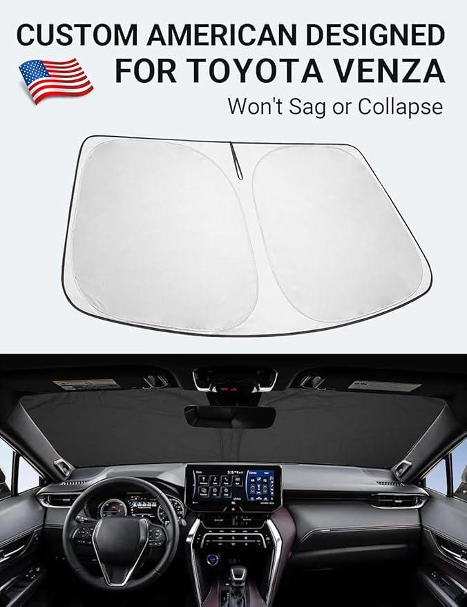 Proadsy for Toyota Venza 2021-2024 2025 Windshield Sun Shade 4-Layer Foldable - Image 2
