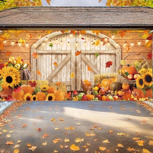 Sunflower Fall Garage Door Cover Decoration 7 x 16 Autumn Pumpkin Banner - Image 7