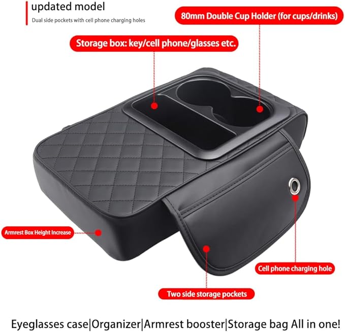 Universal Car Armrest Cushion Organizer - Image 4