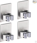 HANZE 4 Pack Stainless Steel Mop Broom Holder Organizer, Self Adhesive Wall by HANZE