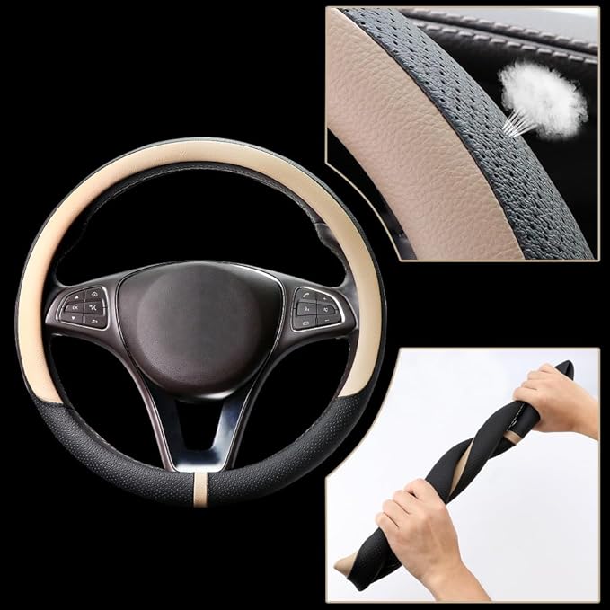 COFIT Breathable Car Steering Wheel Cover 15 inch Auto Universal Leather Wrap - Image 3