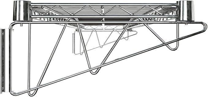 14" x 60" Chrome Wire Wall Mount Shelf - Image 4