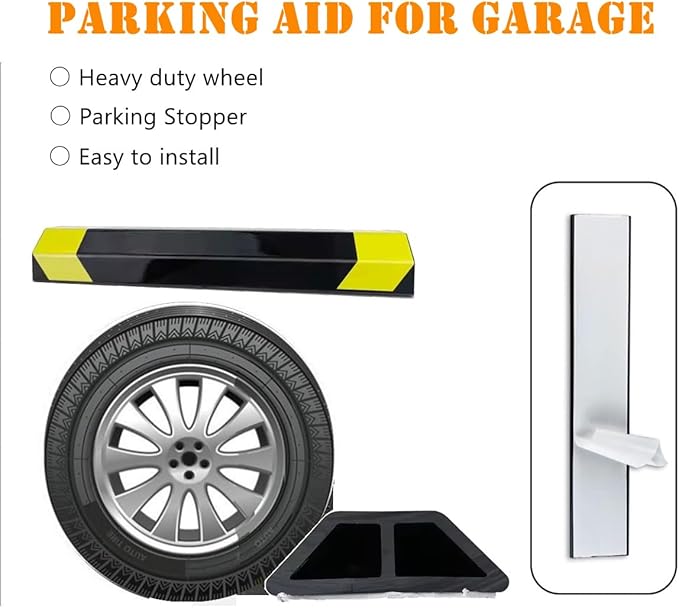16" Heavy Duty Parking Aid for Garage, Car Parking Stopper for Garage 2 Pack - Image 4