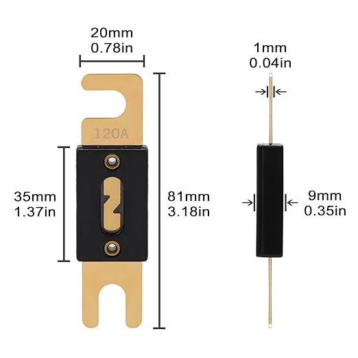 120A ANL Fuse 120 Amp Inline Blade Fuses 32V - Image 2