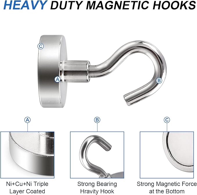 LOVIMAG Strong Magnetic Hooks, 30lbs Magnetic Hooks - Image 5