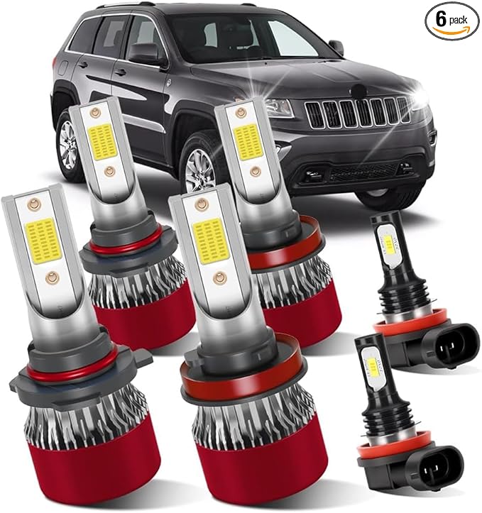 for Jeep Grand Cherokee 2014 2015 2016 9005 High Beam H11 Low Beam H11 Fog by LSLIGHT