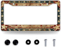 Retro American Flag License Plate Frame USA Flag Patriotic License Plate Holder by BRAGHRTED