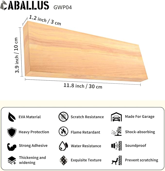 GWP04 Wood Grain Garage Wall Protector Car Door Protectors, Parking Stopper - Image 2