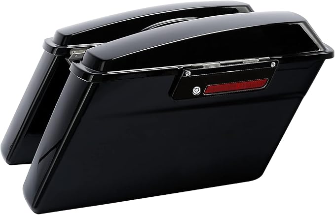XFMT Vivid Black Hard Saddlebags Saddle Bags Trunk Black Latches W/Chrome - Image 4