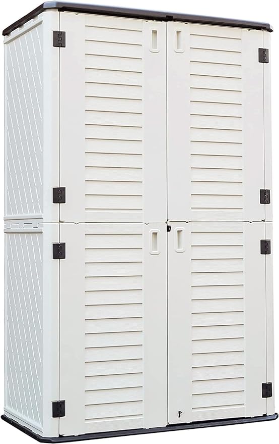 KINYING Outdoor Storage Cabinet Waterproof, Resin Vertical Outdoor Storage Shed by KINYING