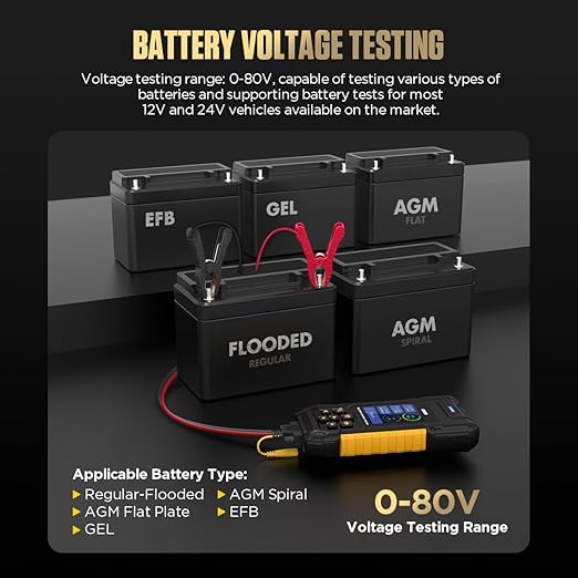 AUTOOL Car Battery Tester 12V 24V Automotive Battery Load Tester 30-2000 CCA - Image 4