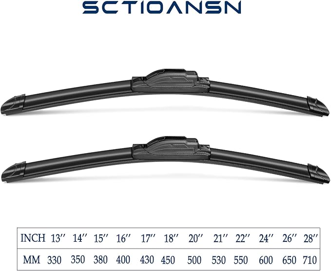 3 Wipers Set for Mitsubishi Mirage 2014-2020, Windshield Wiper Blades Original - Image 3