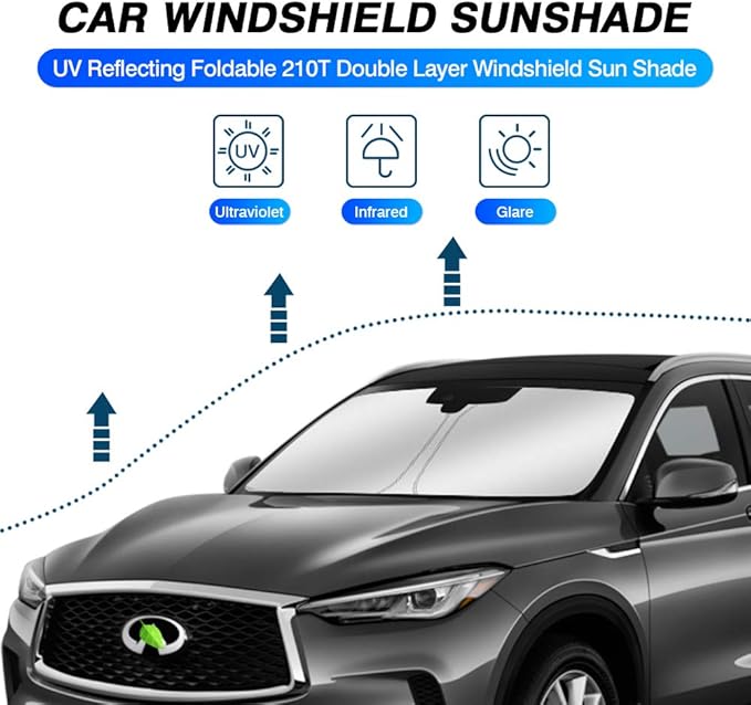 KUST Windshield Sun Shade for 2019-2021 Infiniti QX50 & 2021-2025 2026 QX55 - Image 2