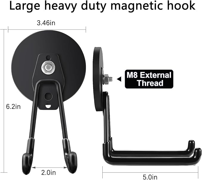 Heavy Duty Magnetic Hooks, Garage Hook, Anti-Slide Garage Hanger, Magnetic - Image 2