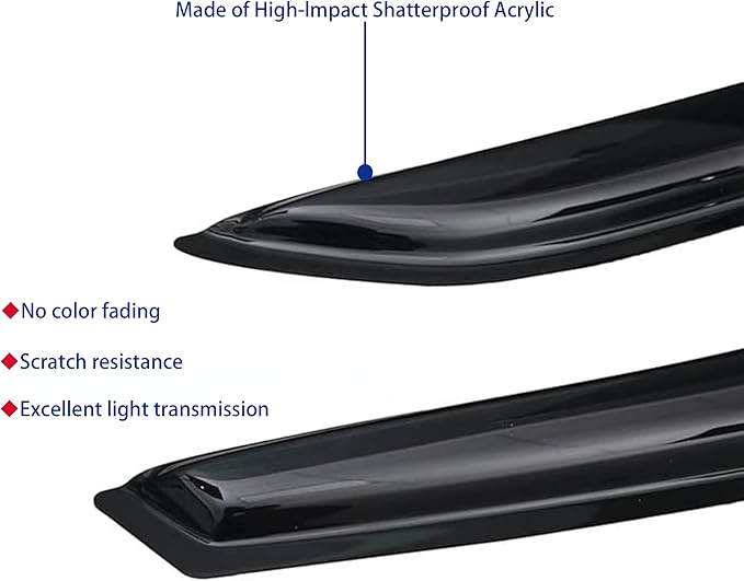 Window Visors Rain Guards fits 2014-2018 Silverado 1500 & GMC Sierra 1500 - Image 6