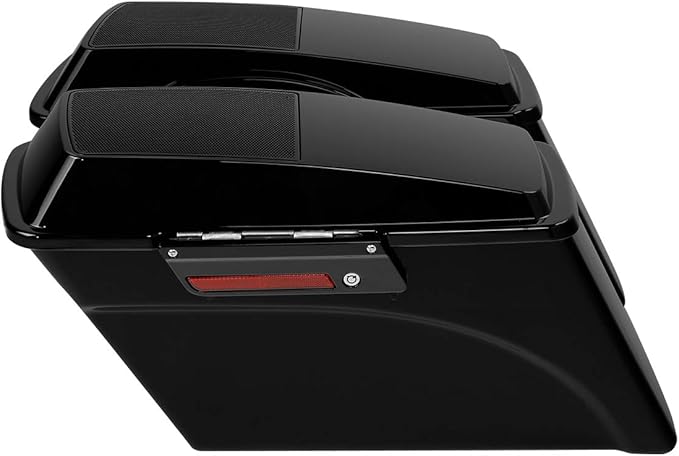 XFMT Glossy Black Hard Saddlebags W/ 6x9 Speaker Lids Black Latches - Image 2