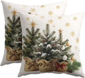 Christmas Tree Throw Pillow Covers 16x16 Set of 2 Snowflakes Eucalyptus by Trongr