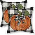 Fall Pillow Covers 24x24 Set of 2 Pumpkin Maple Leaves and Buffalo Plaid Fall Decor Pillowcase Linen Autumn Thanksgiving Decorative Outdoor Throw Pillow Covers Farmhouse Cushion Case for Couch by Gohdiwh