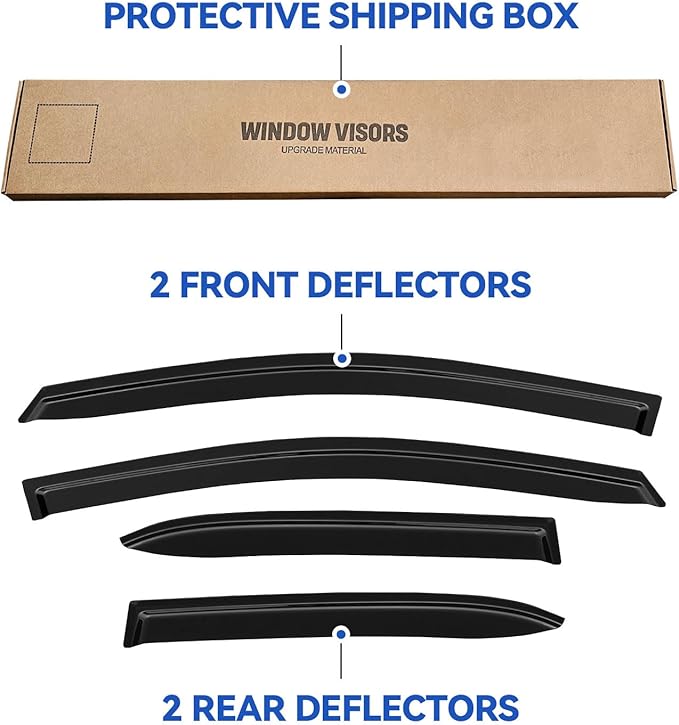 Window Visors Rain Guards for 2019-2025 Toyota Corolla Hatchback, Out-Channel - Image 5
