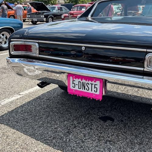 Timtin 2 Sets Fluorescent Hot Pink License Plate Frame, Style 1