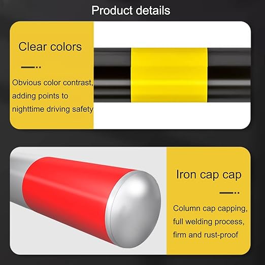 Safety Bollard Post, Steel Security Post Barrier Traffic Pole, Removable Bollard - Image 5