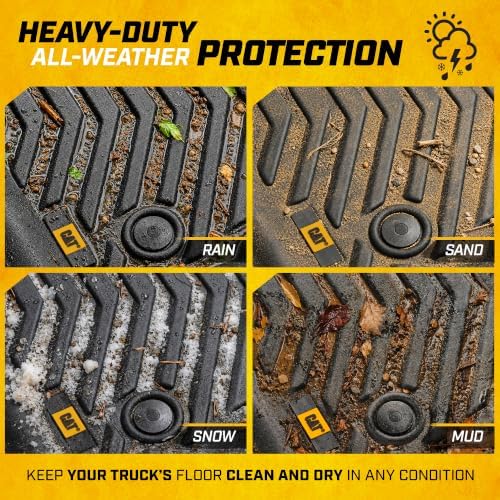 CAT® JustFit™ 3D Custom Fit Front Floor Mats for Ford F-150 Crew Cab 2010-2014, Heavy Duty Rubber Floor Liners Laser Measured, Ford F150 Accessories