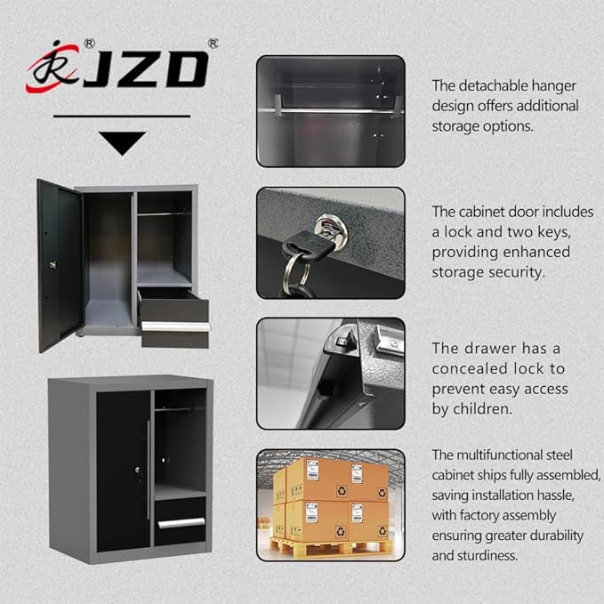 JZD Heavy Duty Metal Garage Shop Tool Storage Cabinet System, No Wall Mounting - Image 7