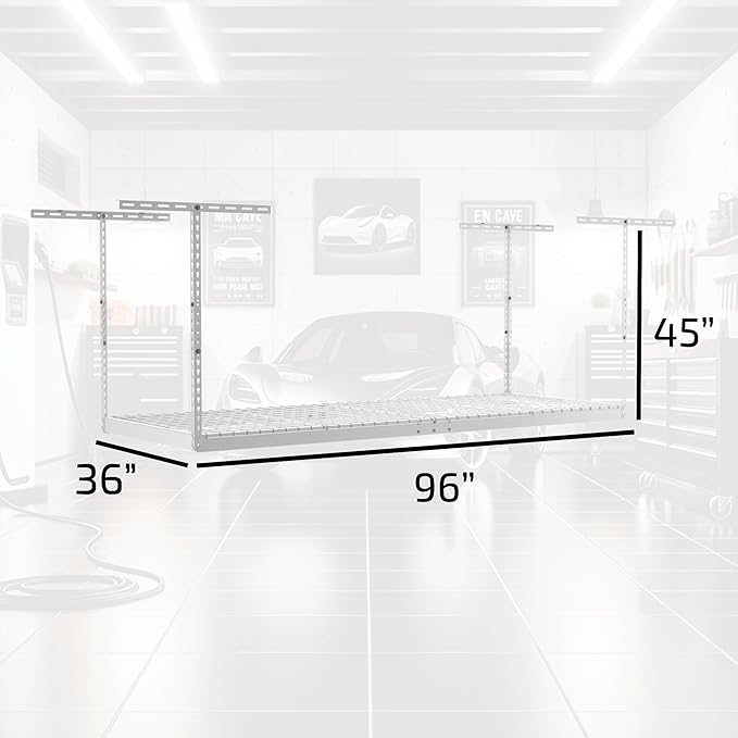 MonsterRax Overhead Garage Storage Racks 3x8’ Ceiling Mounted Shelving - Image 6