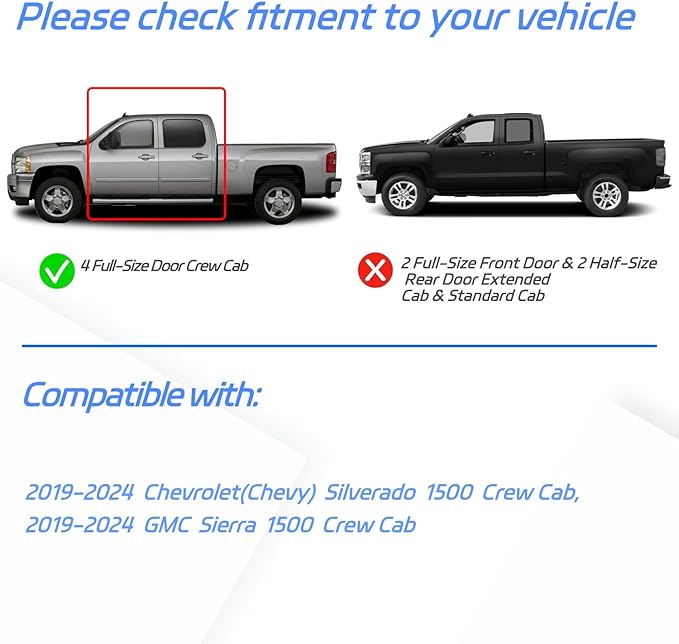 in Channel Window Rain Guards for 2019-2025 Chevy Silverado/GMC Sierra 1500 - Image 2