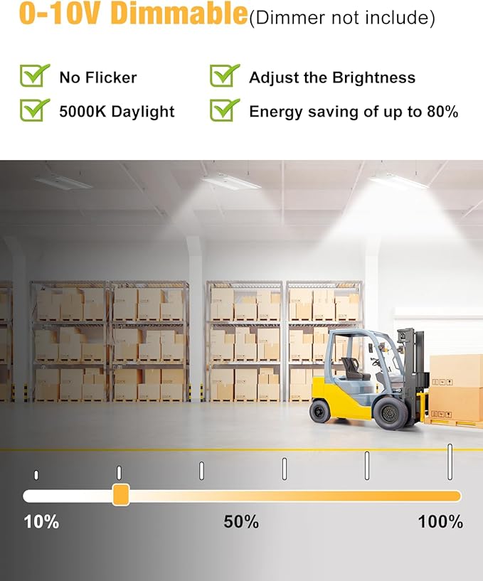 300W LED Linear High Bay Light, 45000LM Shop Light Commercial 120-277V - Image 6