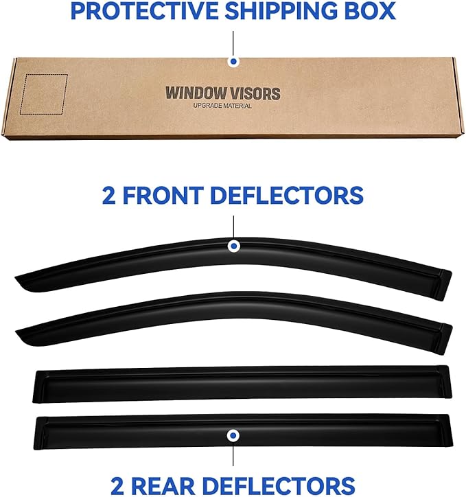 Window Visors Rain Guards for 2008-2020 Dodge Grand Caravan, Out-Channel Window - Image 5