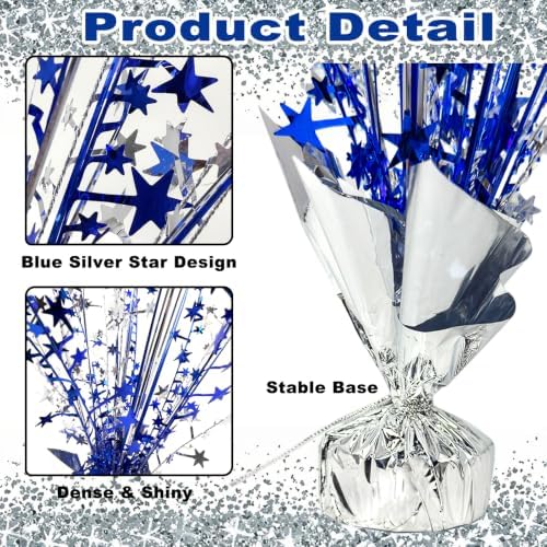 Blue and Silver Party Decorations Birthday Table Centerpiece Burst - Image 5
