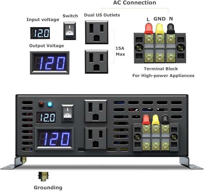 WZRELB 5000W High Efficiency Solar Power Inverter Off Grid 12V DC Voltage - Image 3