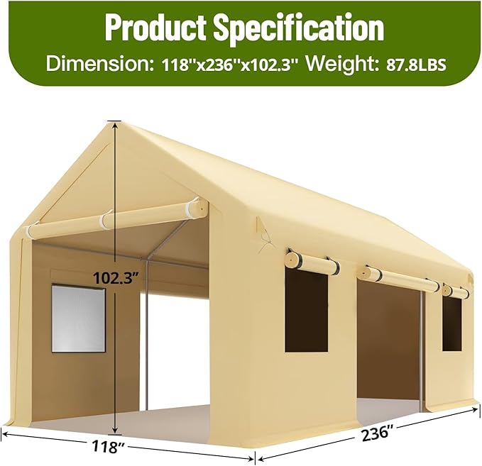 10 x 20ft Heavy-Duty Carport - Image 2