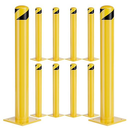 Safety Bollard Post, 48 Inch Height Steel Bollards, 4.5 Inch Diameter Parking by SpecializeinYourNeeds