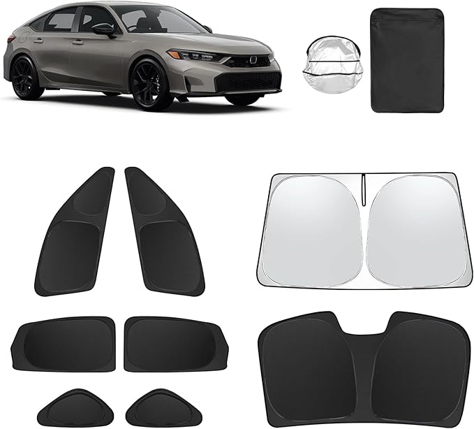 8pcs Car Window Shades for 11th Gen Honda Civic 2022-2025 Accessories, by Unknown