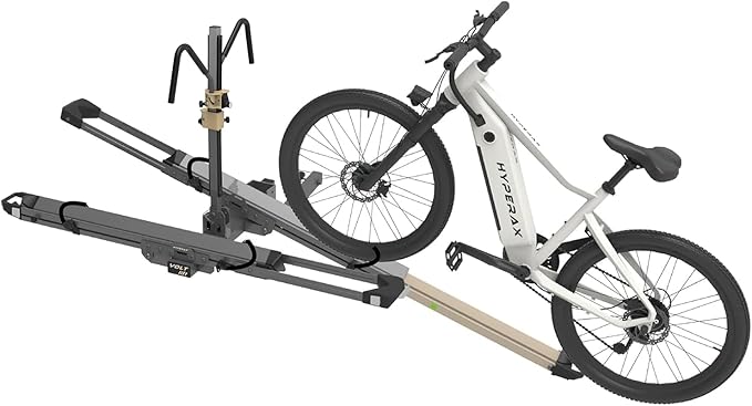 HYPERAX Patented Lift Assisted Volt Lift RV Rated Hitch Mounted 2 E Bike Rack by HYPERAX