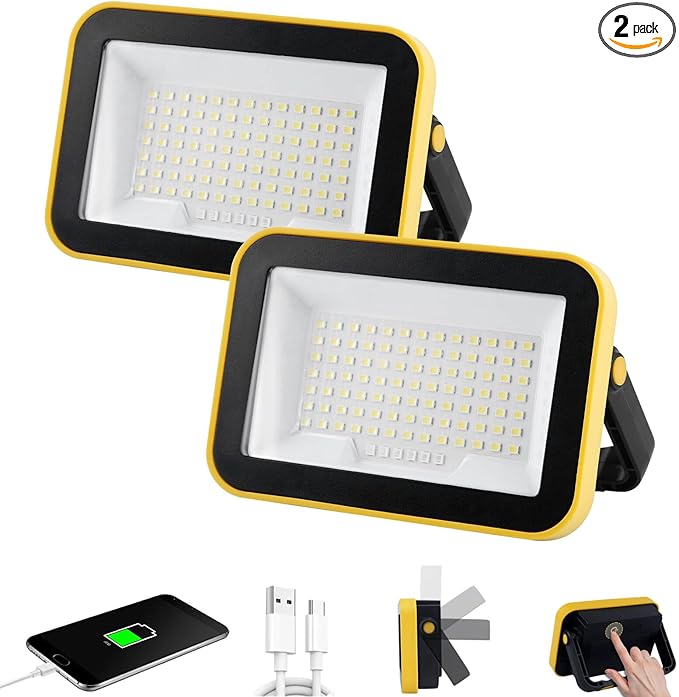 Rechargeable Work Light with Tripod Hole, 40W Waterproof Portable Flood Light by AUMIO