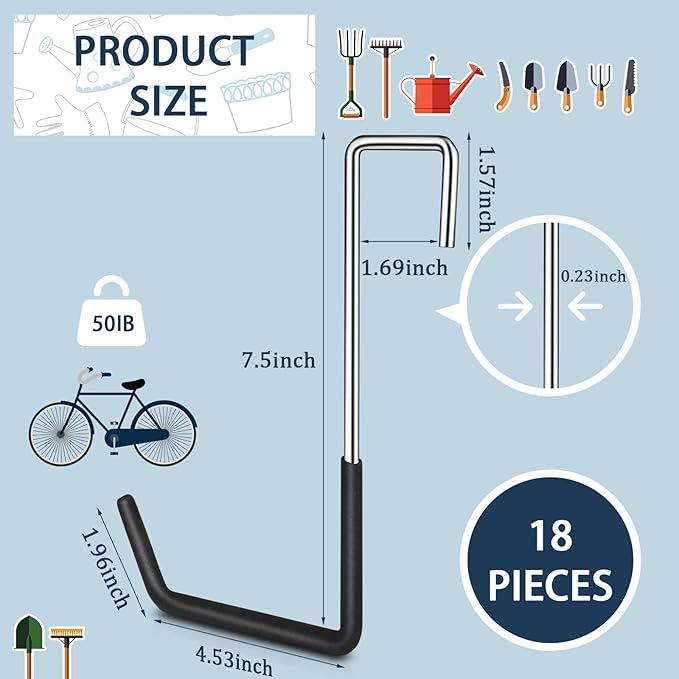 18 Pack Heavy Duty Rafter Hooks - Image 2