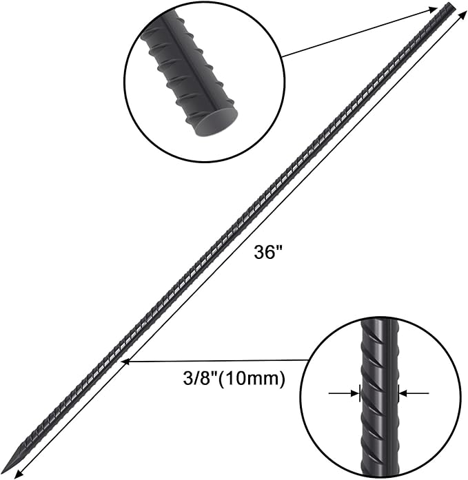 VVOKGO Rebar Stakes 36 Inch 16-Pack Concrete Form Stakes Heavy Duty Straight - Image 2