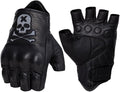 Goatskin Leather Motorcycle Motorbike Powersports Racing Gloves Reflective by Keebik