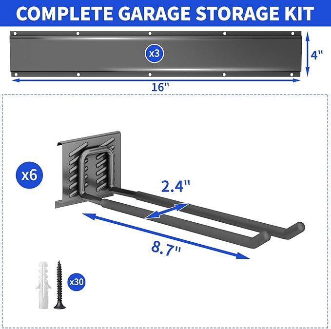 Garage Organization Tool Organizer Wall Mount, 48inch Heavy Duty Garden Tool - Image 7