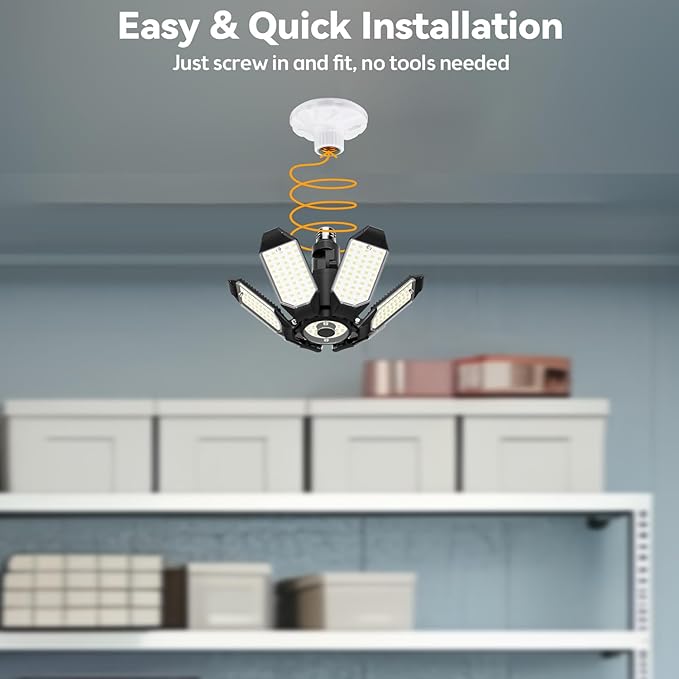 LED Garage Light 2 Pack Super Bright 15000LM LED Shop Ceiling Lights 6500K - Image 7