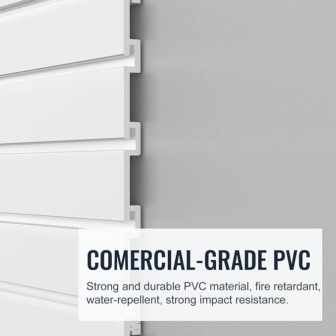 Slatwall Panel Garage Organizer PVC Slatwall Heavy Duty Wall Mounted Rack - Image 5