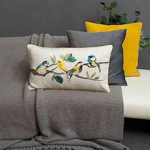 JWH Colorful Bird Throw Pillow Cover, Beige, 14 x 24 Inch - Image 6