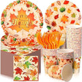 Sliner 180 Pcs Thanksgiving Disposable Dinnerware Set, Leaves by Sliner